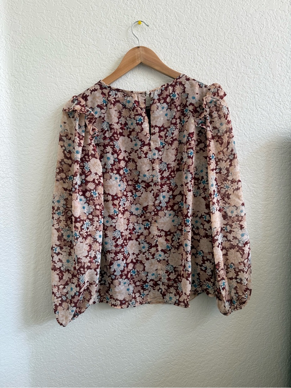 ASOS E& M Floral Long Sleeve Blouse Top Size M - Picture 4 of 4